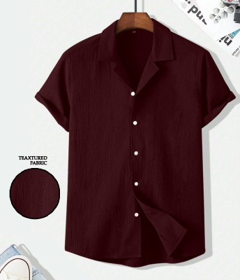 Balkrishna Creation Men Solid Casual Maroon Shirt