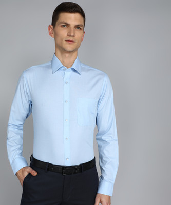 Raymond Men Self Design Formal Light Blue Shirt