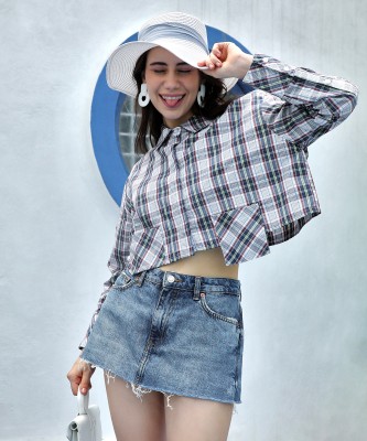 Pinacolada Women Checkered Casual Multicolor Shirt