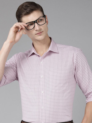 PARK AVENUE Men Checkered Formal Red Shirt