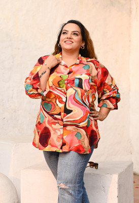 PrettyPlus by Desinoor.com Women Printed Casual Multicolor Shirt