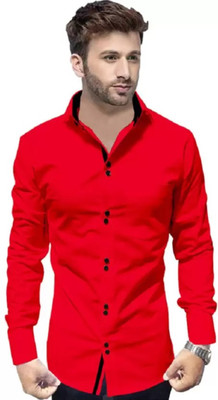 Tyzlo Men Solid Casual Red Shirt