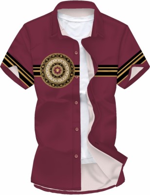 FASHION HUB BY RIYANSHI Men Printed Casual Maroon Shirt