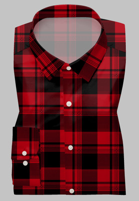 TANISHA FASHION Men Checkered Casual Red Shirt