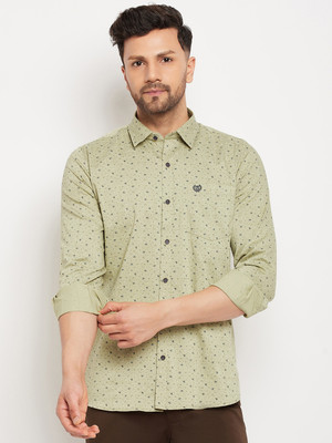 DUKE Men Printed Casual Green Shirt