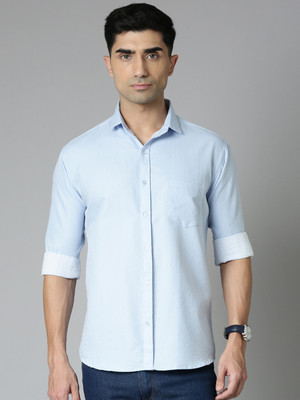 METRONAUT Men Solid Casual Blue Shirt