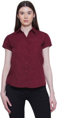 LIANAFASHION Women Solid Casual Maroon Shirt