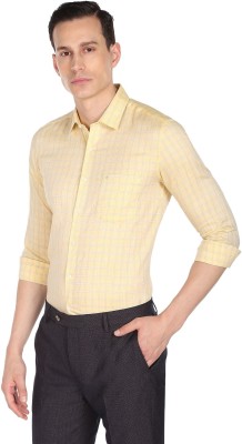 ARROW Men Checkered Formal Yellow Shirt