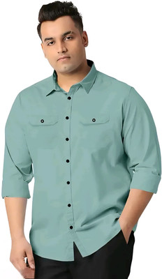 JILANI TRADERS Men Solid Party Green Shirt