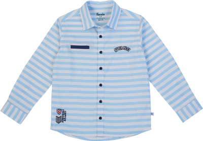 pranava Baby Boys Striped Casual Blue Shirt