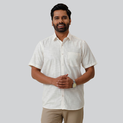 Ariser Men Solid Formal Beige Shirt
