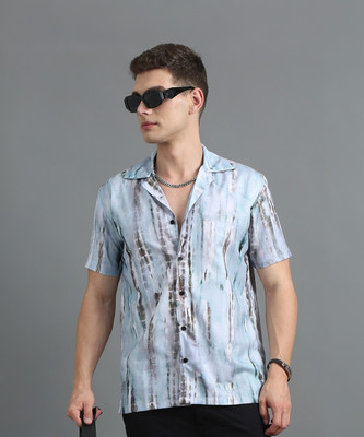 Paul Street Men Printed Casual Blue Shirt