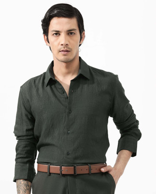 RARE RABBIT Men Solid Casual Green Shirt