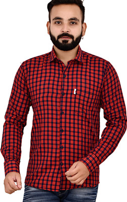 Arthz Fab Trends Men Solid Casual Red, Dark Blue Shirt
