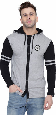 Lawful Casual Men Printed Casual Grey, Black Shirt