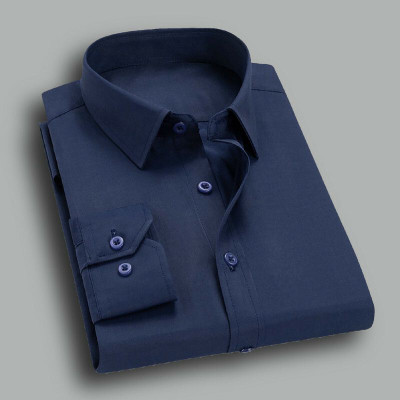 Jumii Enterprise Men Solid Formal Dark Blue Shirt