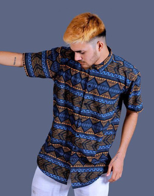 Black Deer Men Printed Casual Multicolor Shirt