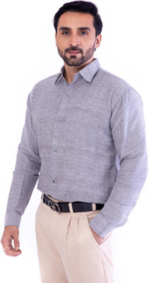 DESHBANDHU KHADI Men Solid Casual Grey Shirt