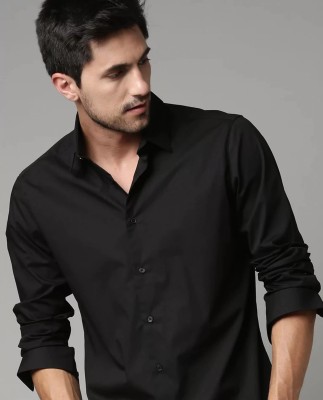 EMTY FASHION Men Solid Casual Black Shirt