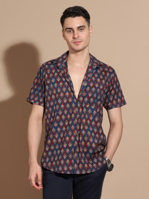 Stylebaazi Men Printed Casual Dark Blue Shirt