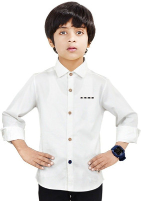 The Crane Boys Solid Casual White Shirt