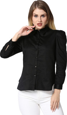 KILLER Women Dyed/Ombre Casual Black Shirt