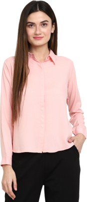 V-MART Women Solid Casual Pink Shirt