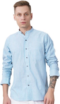 french crown Men Checkered Casual Blue Shirt