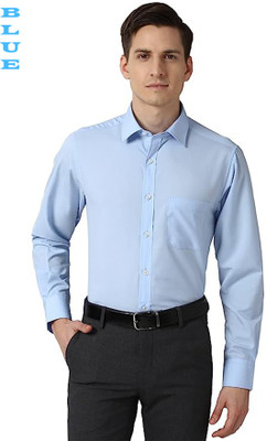 Vastram Enterprise Men Solid Formal Light Blue Shirt