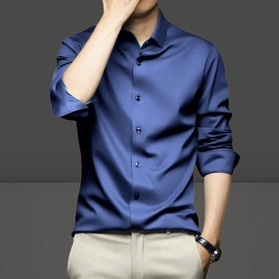 SATADHAR ENTERPRISES Men Solid Casual Blue Shirt