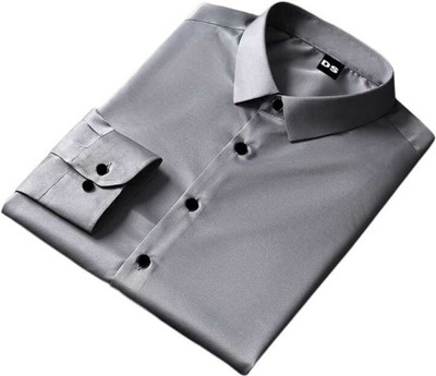 VASTRAM TREND Men Solid Casual Grey Shirt