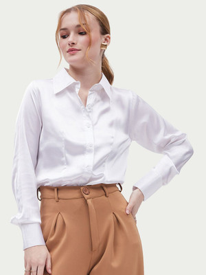 stylo queen Women Solid Party White Shirt