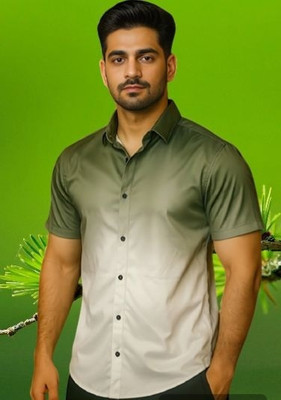 DHAMELIYA ENTERPRISE Men Color Block Casual Green Shirt
