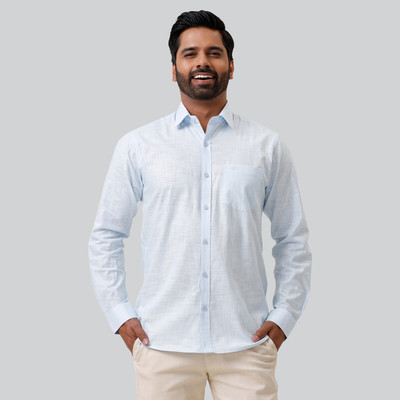 Ariser Men Solid Formal Light Blue Shirt
