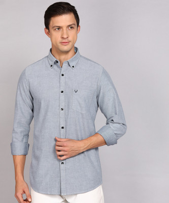Allen Solly Men Solid Casual Blue Shirt