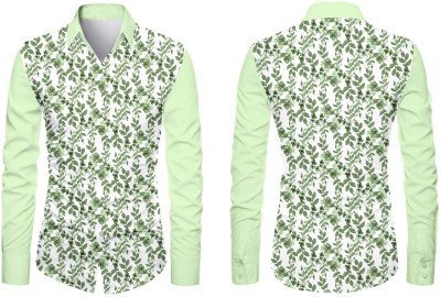 KAPURIYA FAB Men Printed Casual Light Green, Dark Green, White Shirt