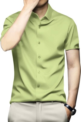 Filohevis Men Solid Formal Light Green Shirt