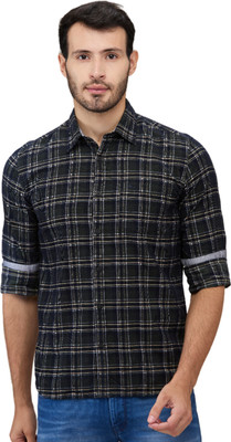 PARX Men Checkered Casual Green Shirt