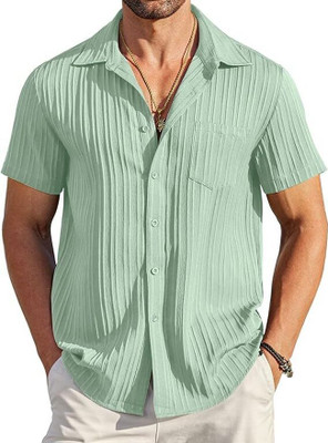 Hityyani Men Striped Formal White Shirt