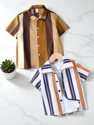 KIDOOZA Boys Color Block, Striped Casual Multicolor Shirt