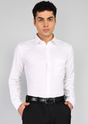 Raymond Men Self Design Formal White Shirt
