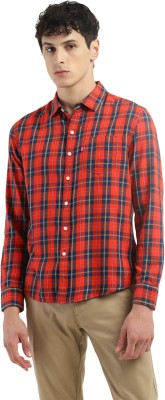 LEVI'S Men Checkered Casual Red Shirt