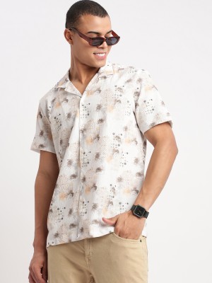 Showoff Men Printed Casual White Shirt