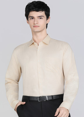 PETER ENGLAND Men Printed Casual Yellow Shirt