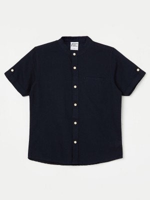 Fame Forever by Lifestyle Boys Solid Casual Dark Blue Shirt