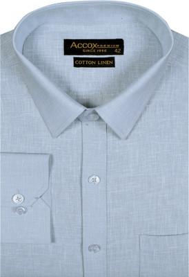 ACCOX Men Self Design Formal Grey Shirt