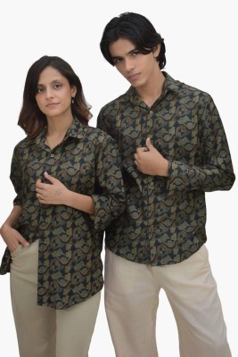 Shushi Mushi Men & Women Graphic Print Casual Green Shirt