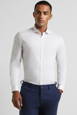 PETER ENGLAND Men Printed Casual White Shirt
