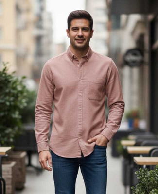 BCUBE Men Solid Formal Beige Shirt