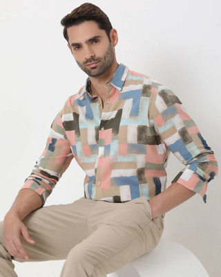 MUFTI Men Printed Casual Multicolor Shirt
